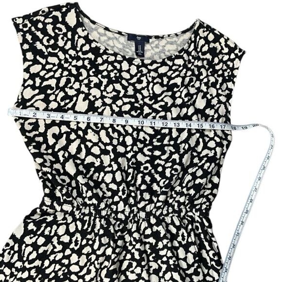 Gap 100% Cotton Dress Scoop Neck Elastic Waist Short Cap Sleeves Size Medium - Picture 10 of 10